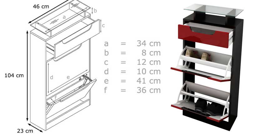 dimensions du meuble chaussure